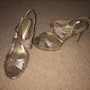 sparkly gold heels